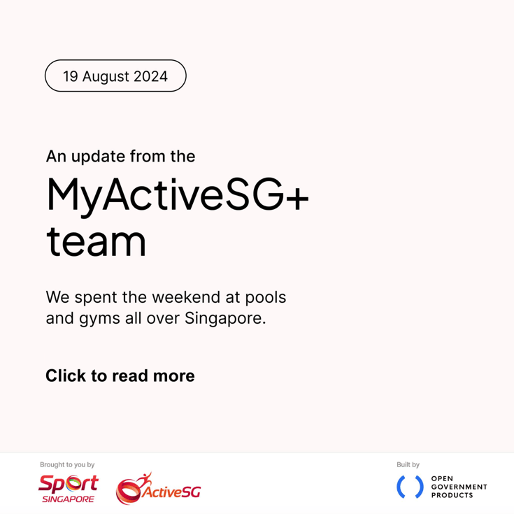 MyActiveSG+ Updates 19-Aug-1