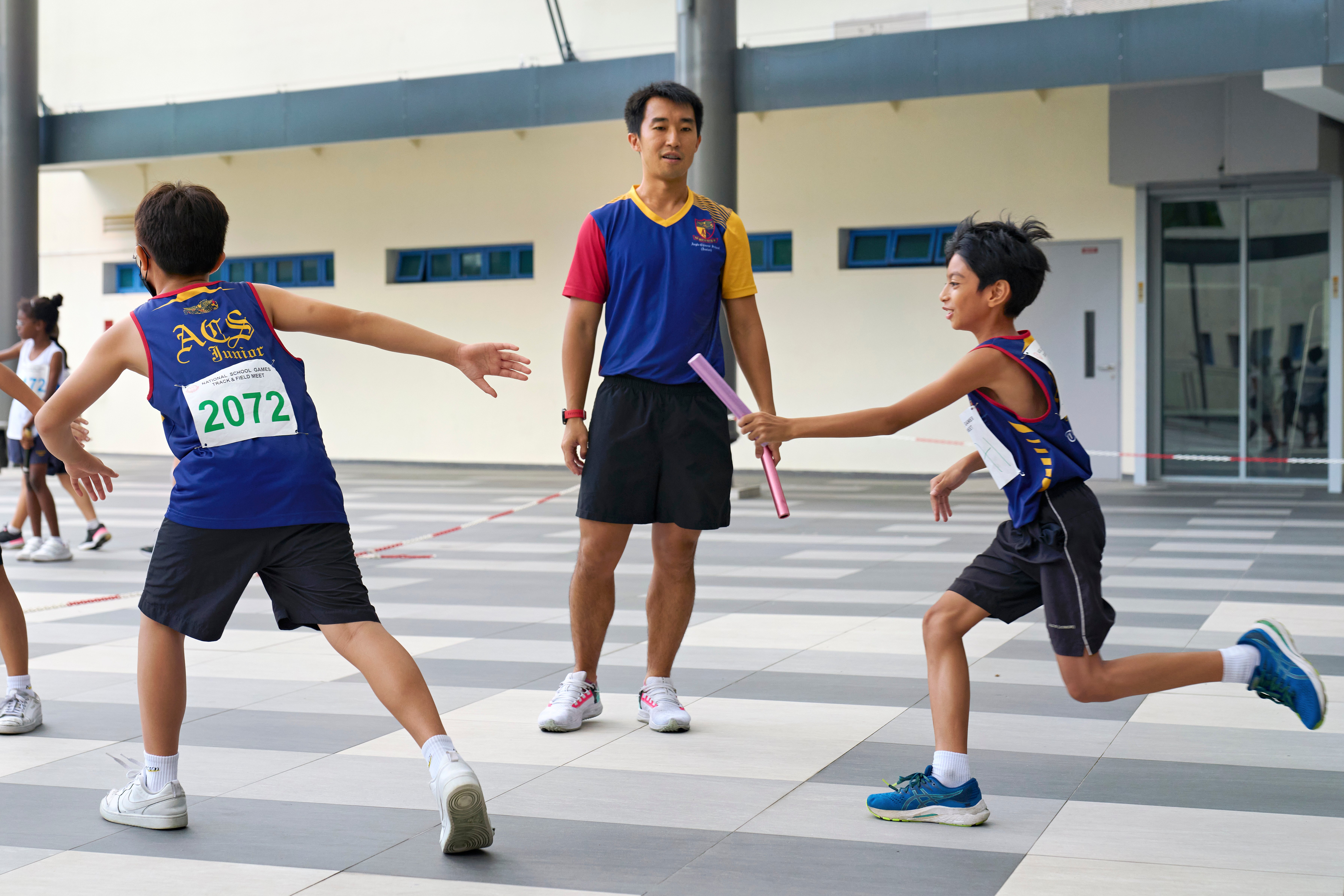 2023-05-16 Pri Sports T&F Championships Photo by Eric Koh, Students warm up before their event DSC00113