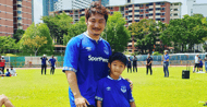 Guiding the Goal: A Father's Touch in Athletic Symphony